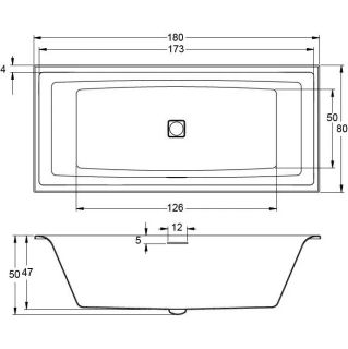 Акриловая ванна Riho Still Square B099001005 180х80см белый